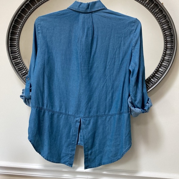 Denim Button Front Shirt Oversized XS - Picture 2 of 8